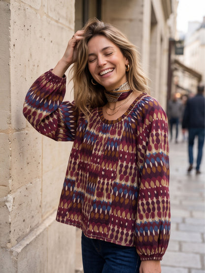 Blouse Fiorella - Imprimé Ikat
