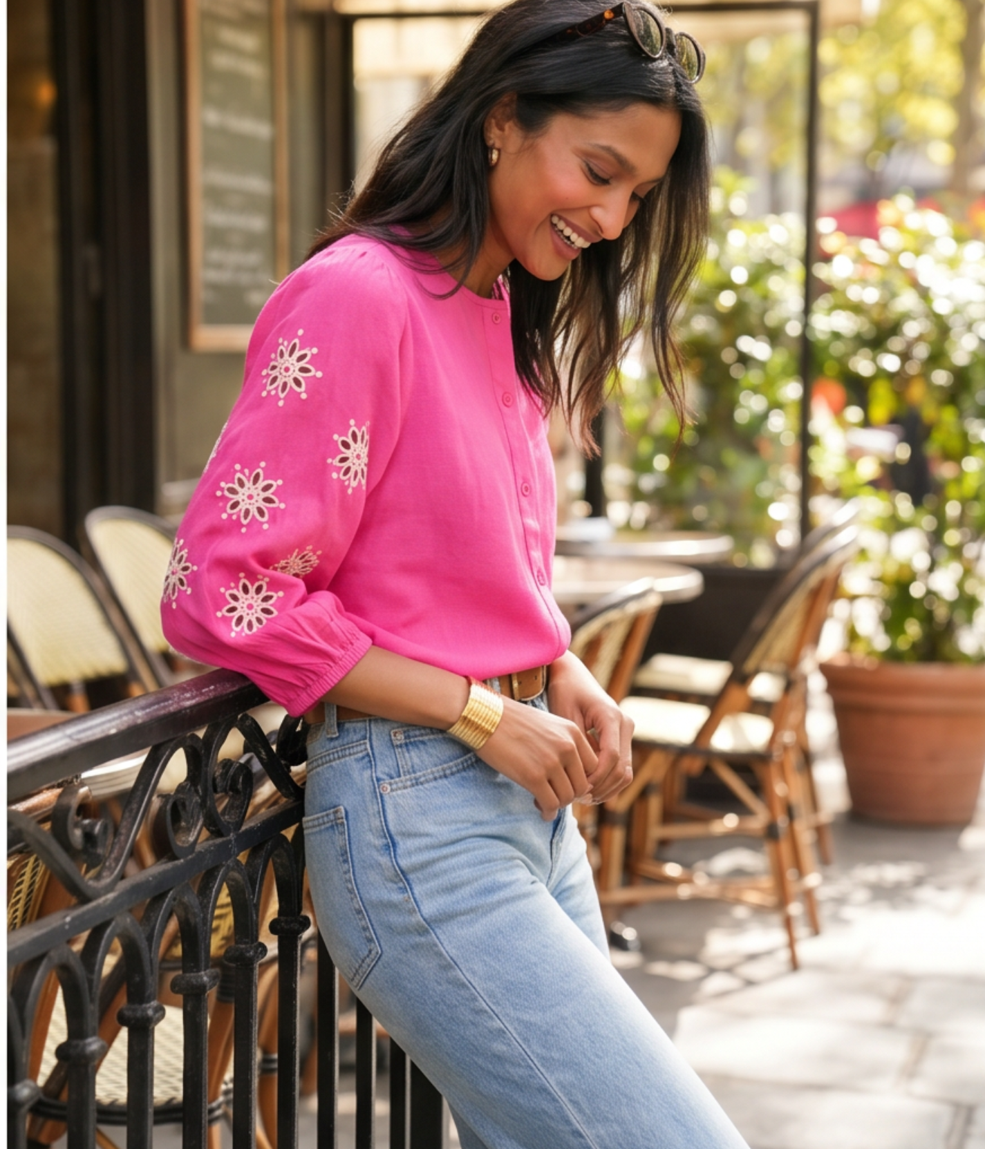 Blouse Fuchsia Brodée