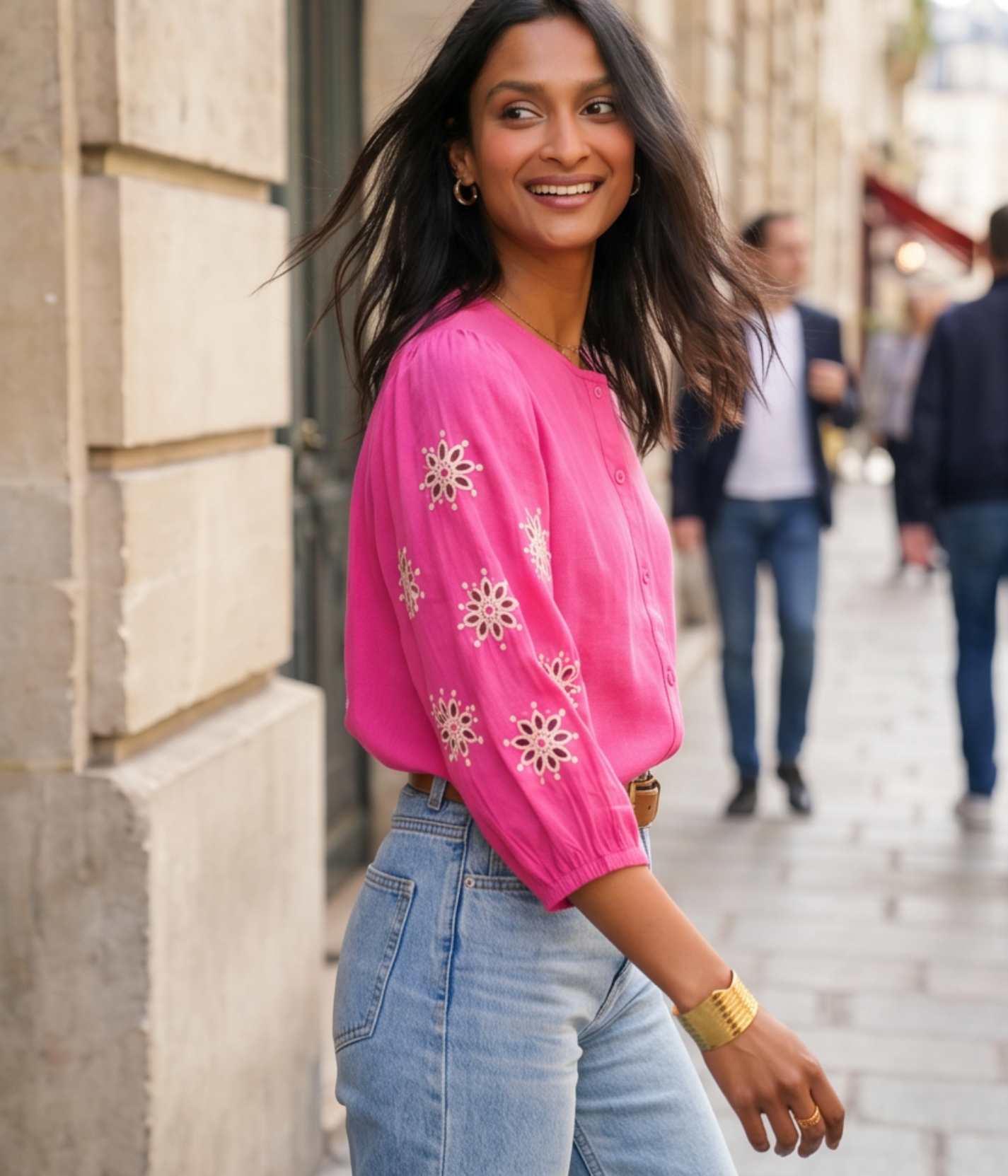 Blouse Fuchsia Brodée