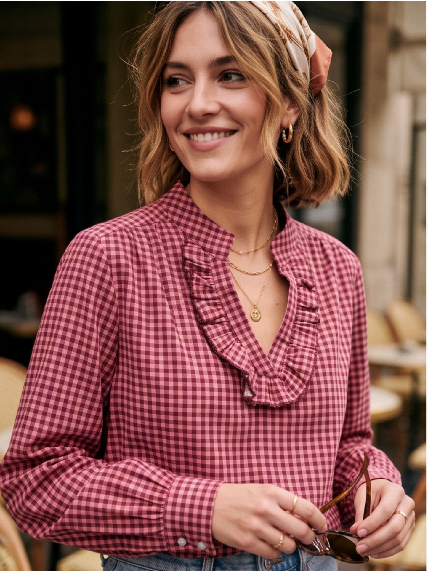 Blouse Jehanne - Vichy à Volant