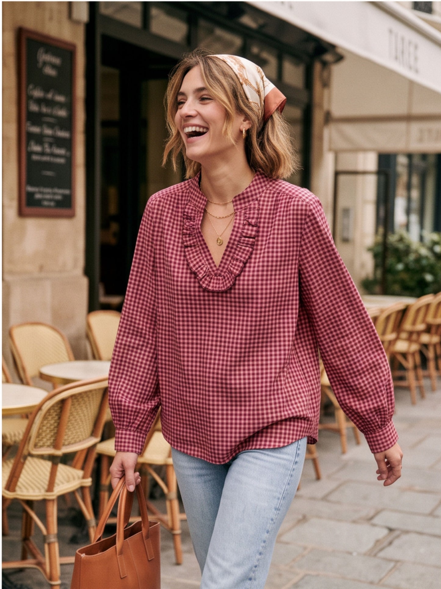 Blouse Jehanne - Vichy à Volant
