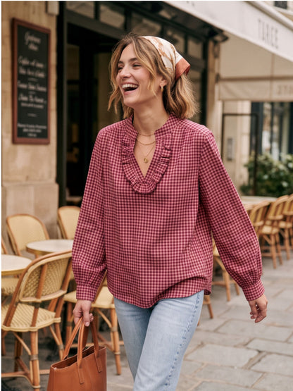 Blouse Jehanne - Vichy à Volant