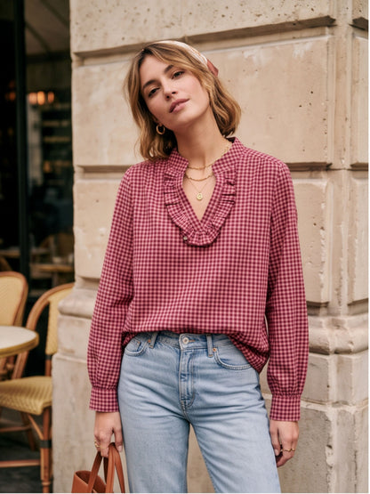 Blouse Jehanne - Vichy à Volant