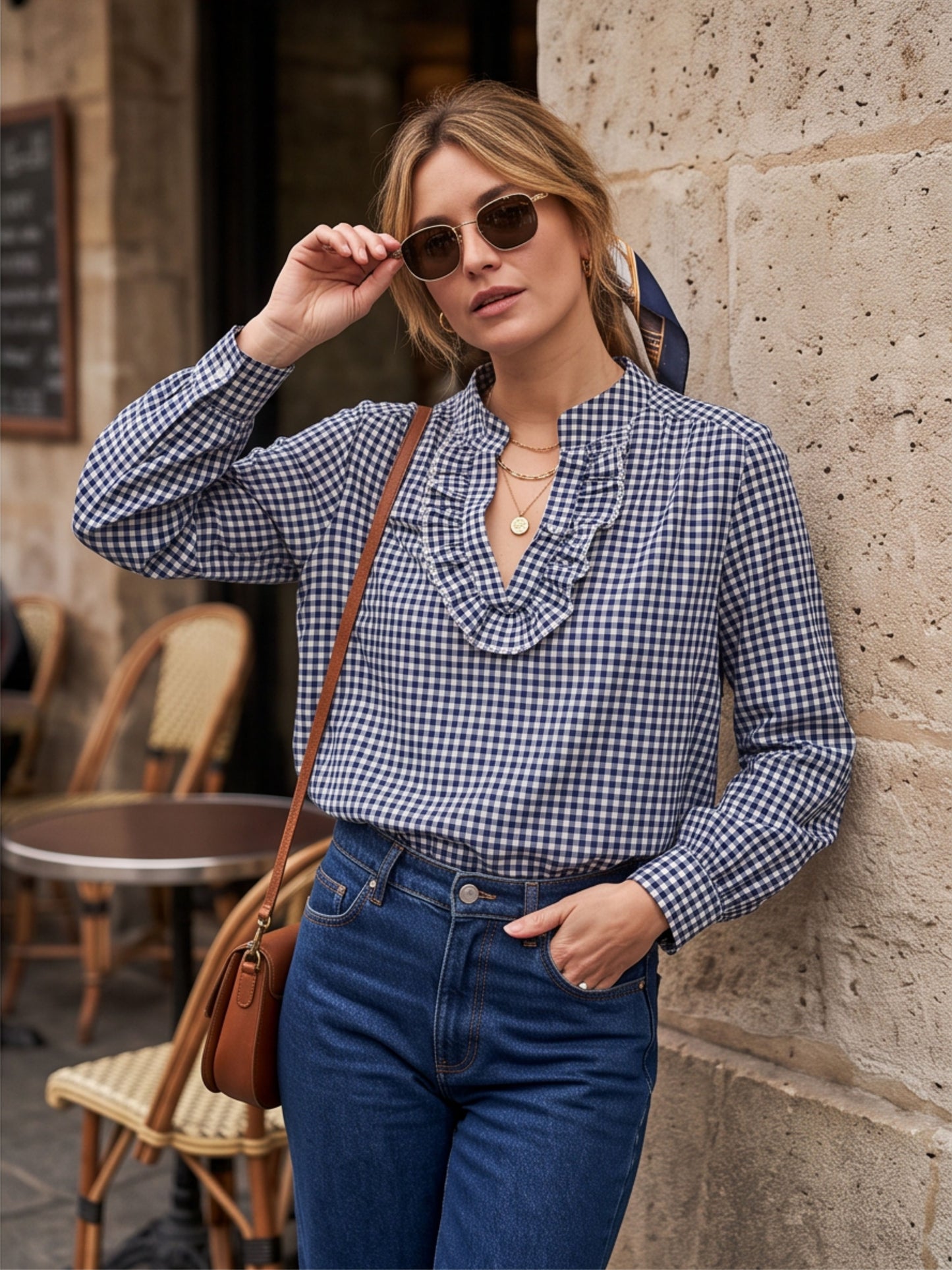 Blouse Jehanne - Vichy à Volant