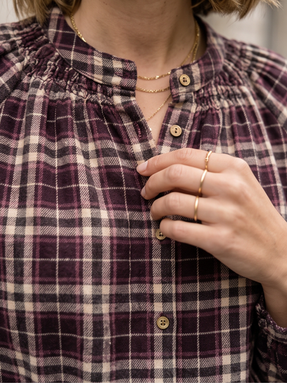 Blouse Lisa - Carreaux Prune