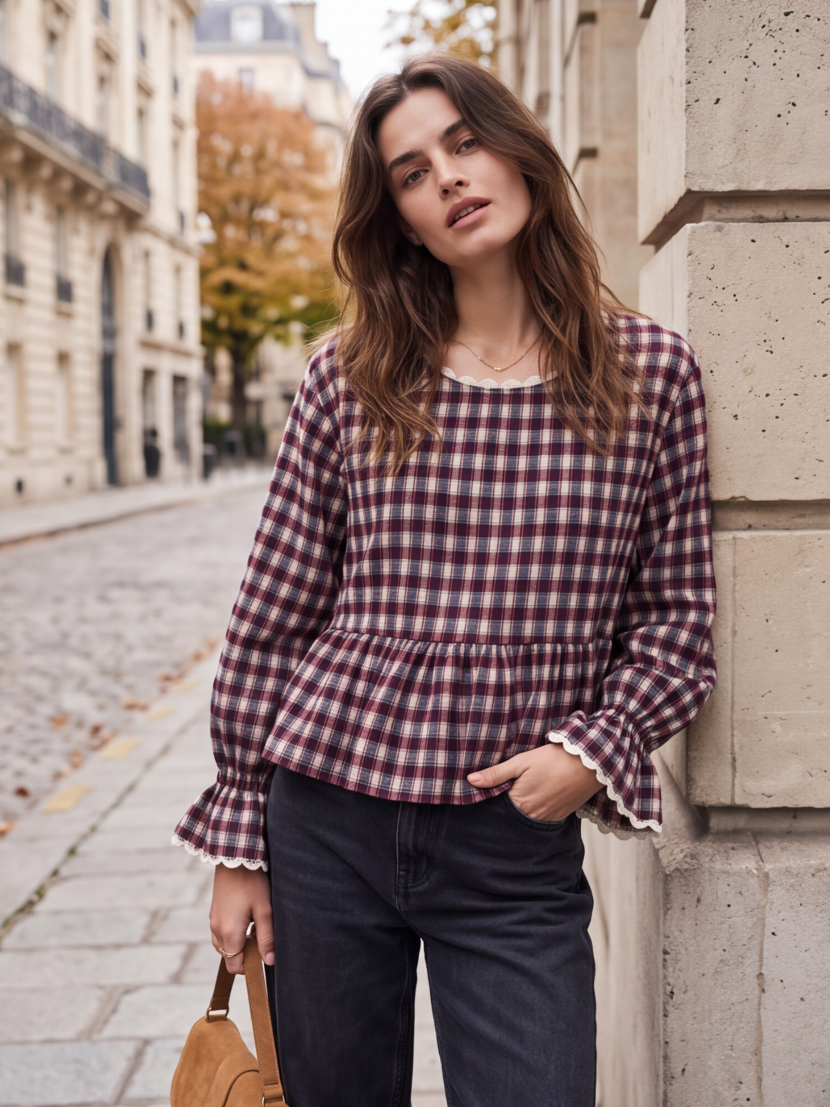 Blouse Lison - Vichy Prune