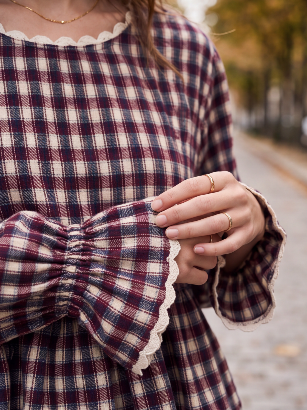 Blouse Lison - Vichy Prune