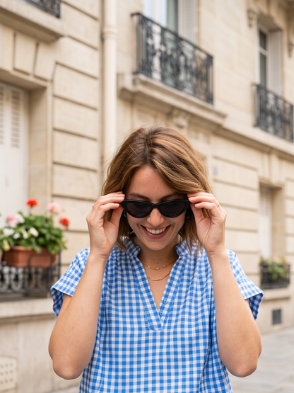 Blouse Maëlle - Vichy Bleu