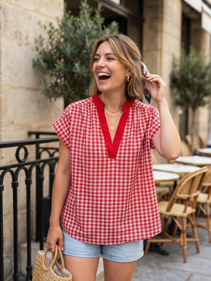 Blouse Manon - Carreaux Rouges