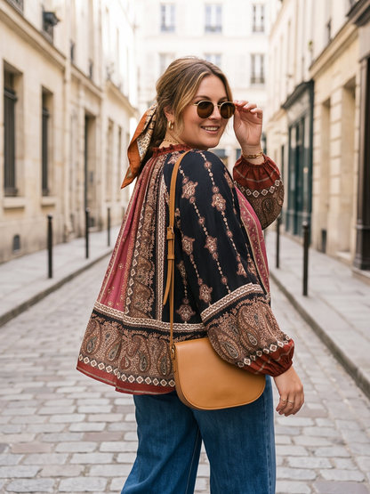 Blouse Odette - Paisley Noir