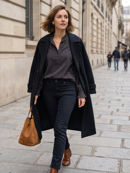 Blouse Olympe - Velours Côtelé Col Volanté