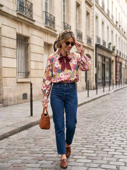 Blouse Pervenche - Fleurie Bordeaux