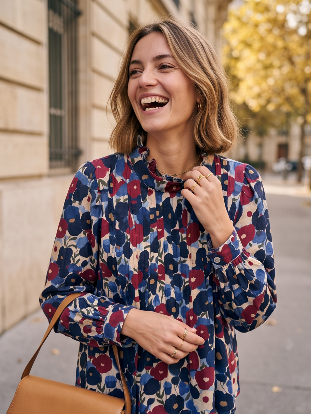 Blouse Philomène - Imprimé Fleuri Col Volanté