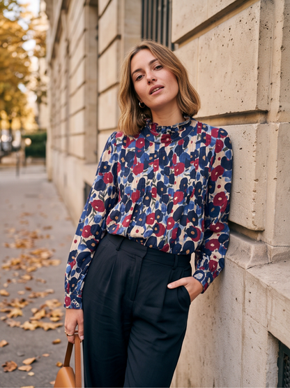 Blouse Philomène - Imprimé Fleuri Col Volanté