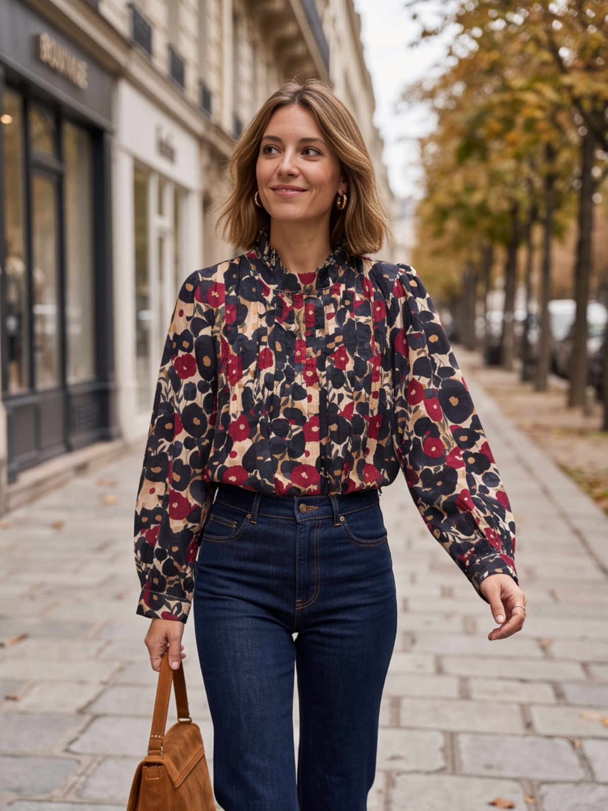 Blouse Philomène - Imprimé Fleuri Col Volanté