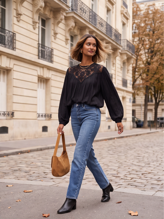 Blouse Rosemonde - Dentelle sur le Col