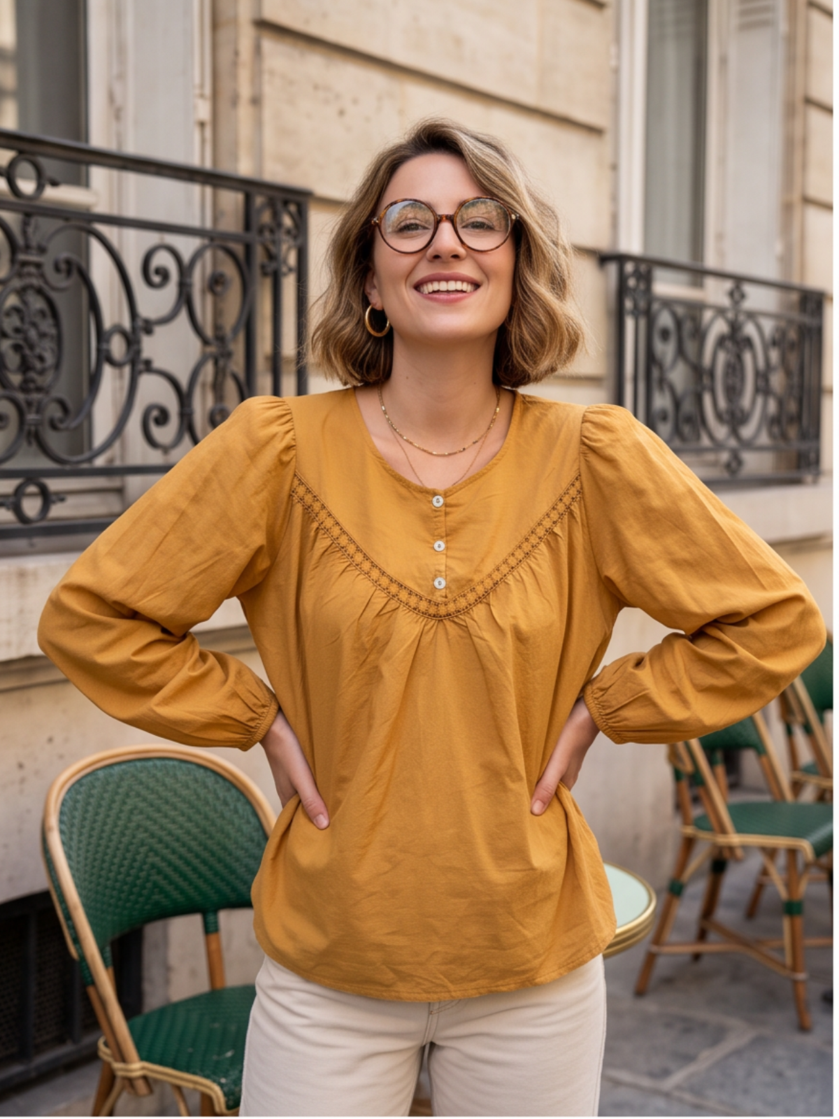 Blouse Salomé - Manches Bouffantes Coton