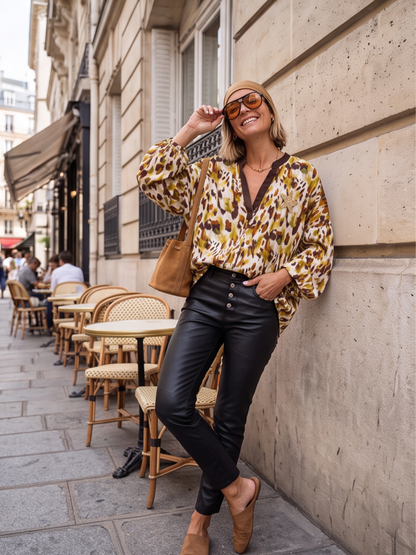 Blouse Shanon - Imprimée Moutarde