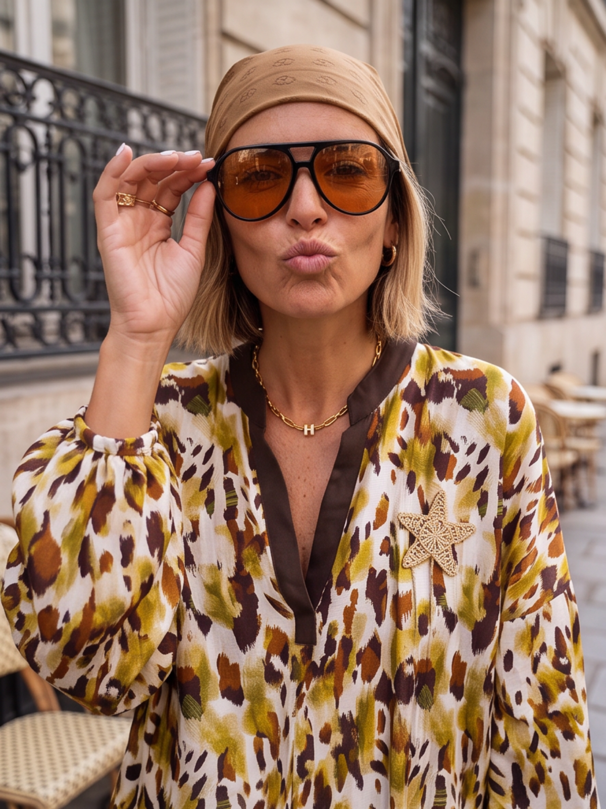 Blouse Shanon - Imprimée Moutarde