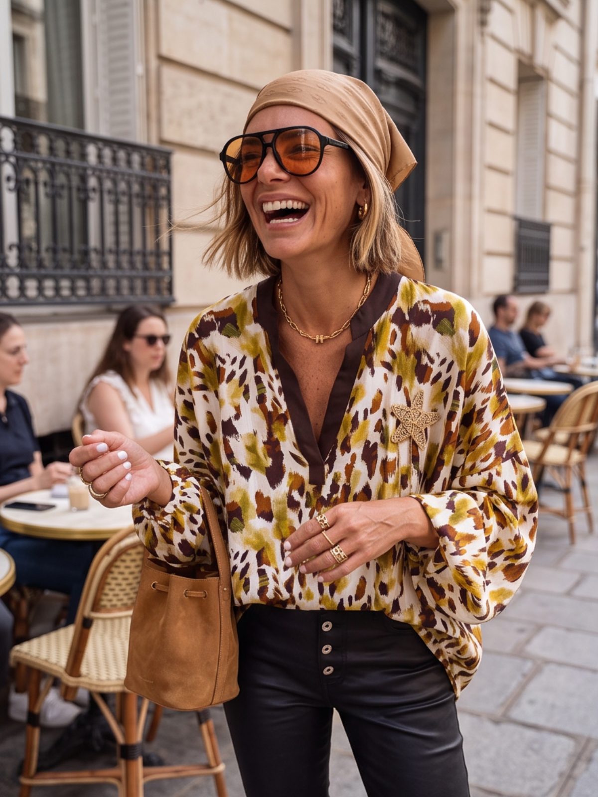 Blouse Shanon - Imprimée Moutarde