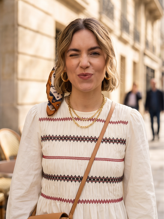 Blouse Aziliz - Coton Brodé Beige
