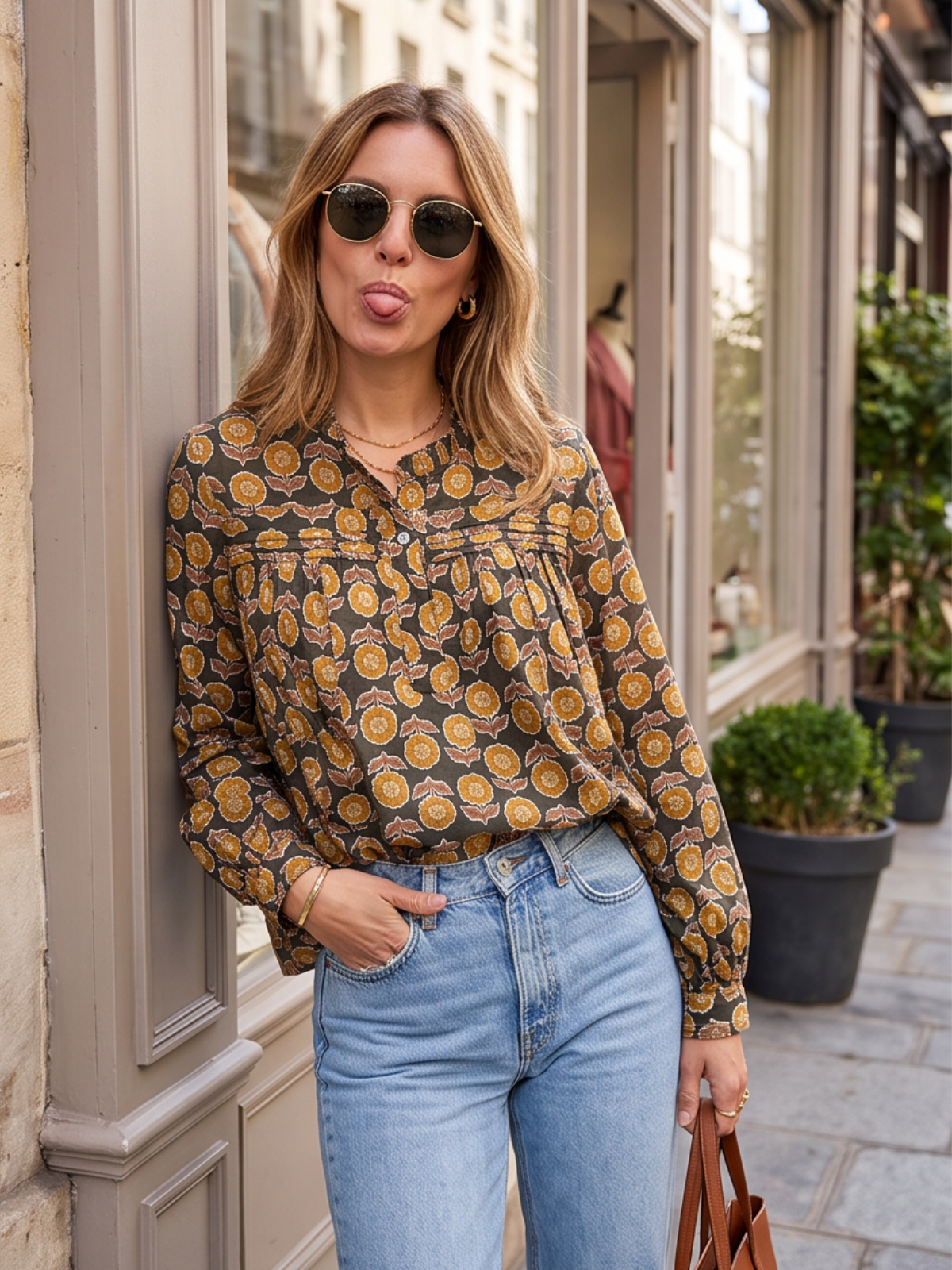Blouse Inès - Imprimé Kaki