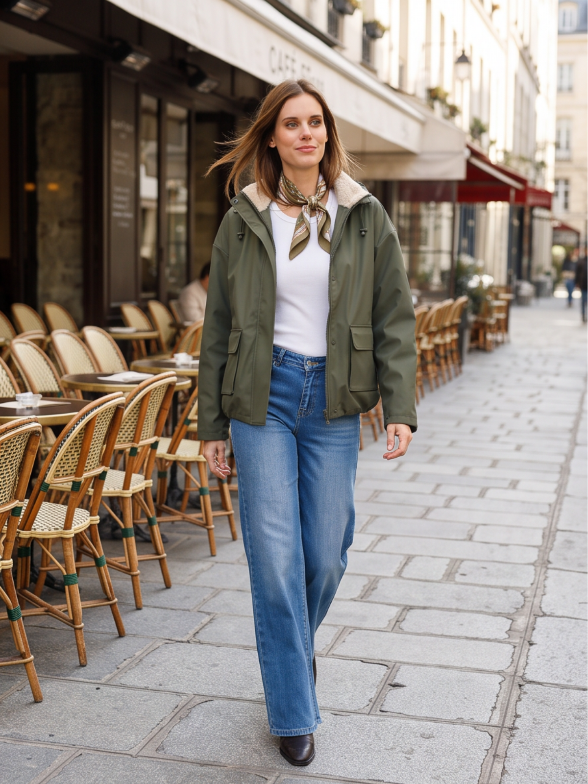 Blouson Imperméable Fourré Capuche Amovible - Laura Jo