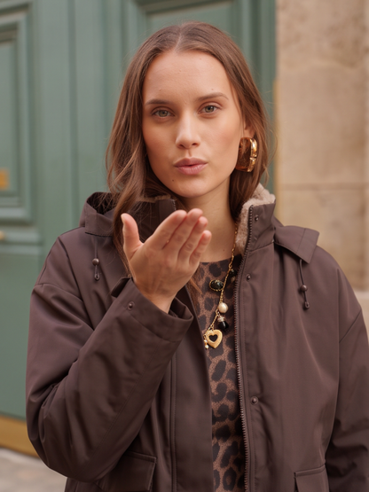 Blouson Imperméable Fourré Capuche Amovible - Laura Jo