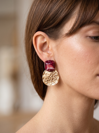 Boucle d'Oreille Martelée