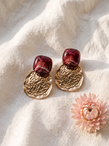 Boucle d'Oreille Martelée