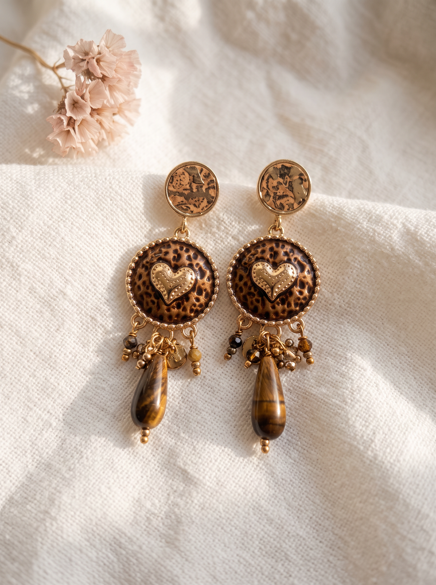 Boucle d'Oreille Médaillon Cœur