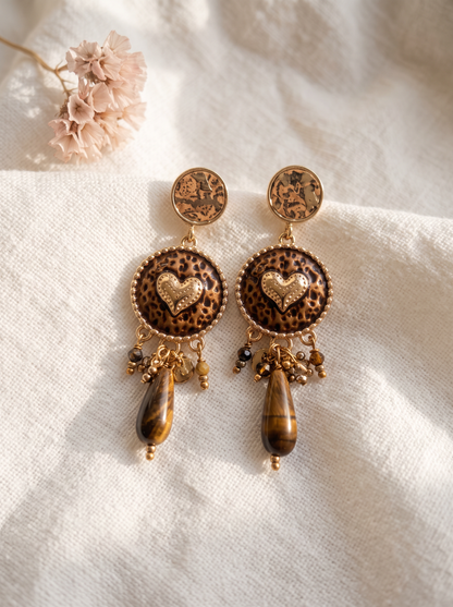 Boucle d'Oreille Médaillon Cœur