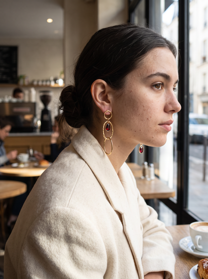 Boucles Anneaux et Cristal