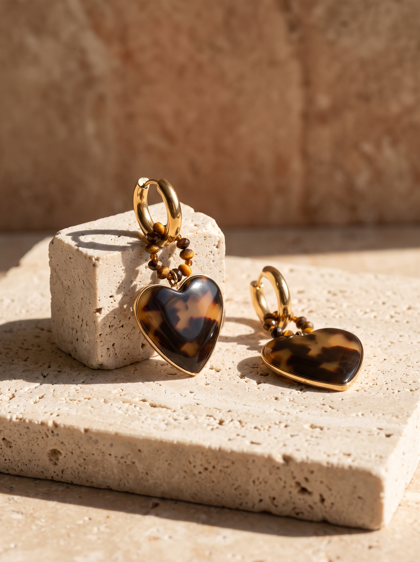Boucles Cœur Perles Facettées
