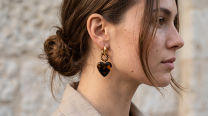 Boucles Cœur Perles Facettées