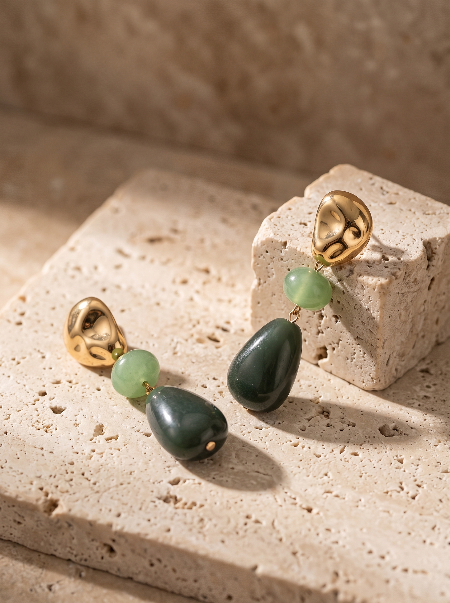 Boucles Pendantes Deux Verts