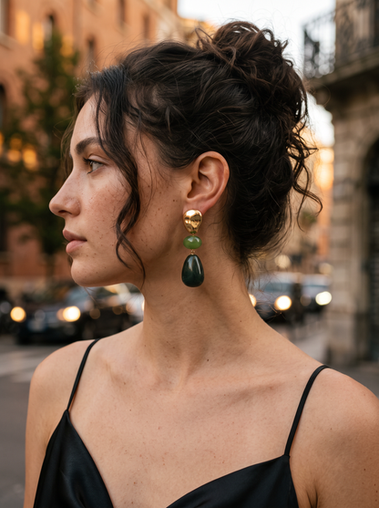 Boucles Pendantes Deux Verts