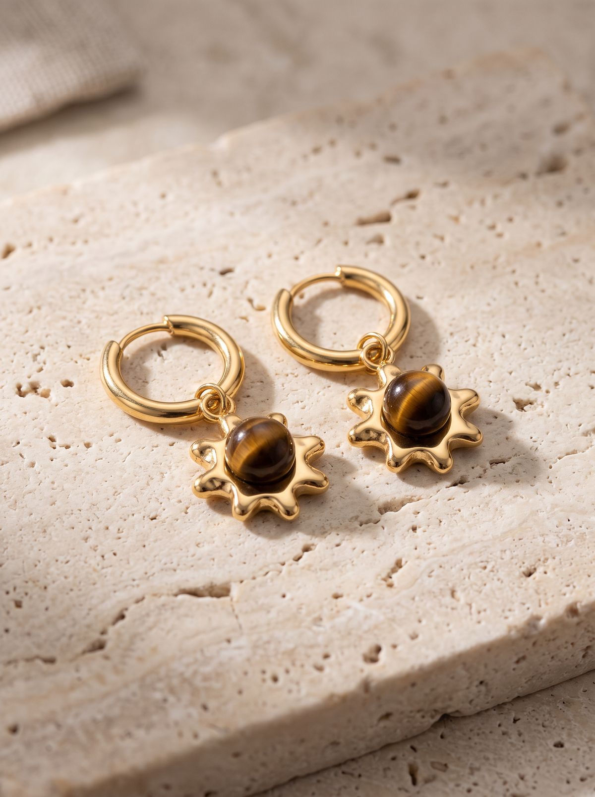 Boucles Pierres Naturelles Pendantes