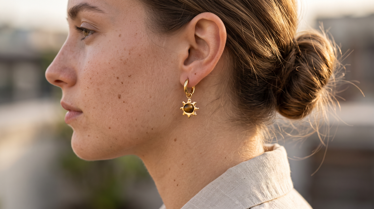 Boucles Pierres Naturelles Pendantes
