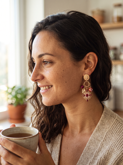 Boucles d'Oreilles Bohèmes - Doré