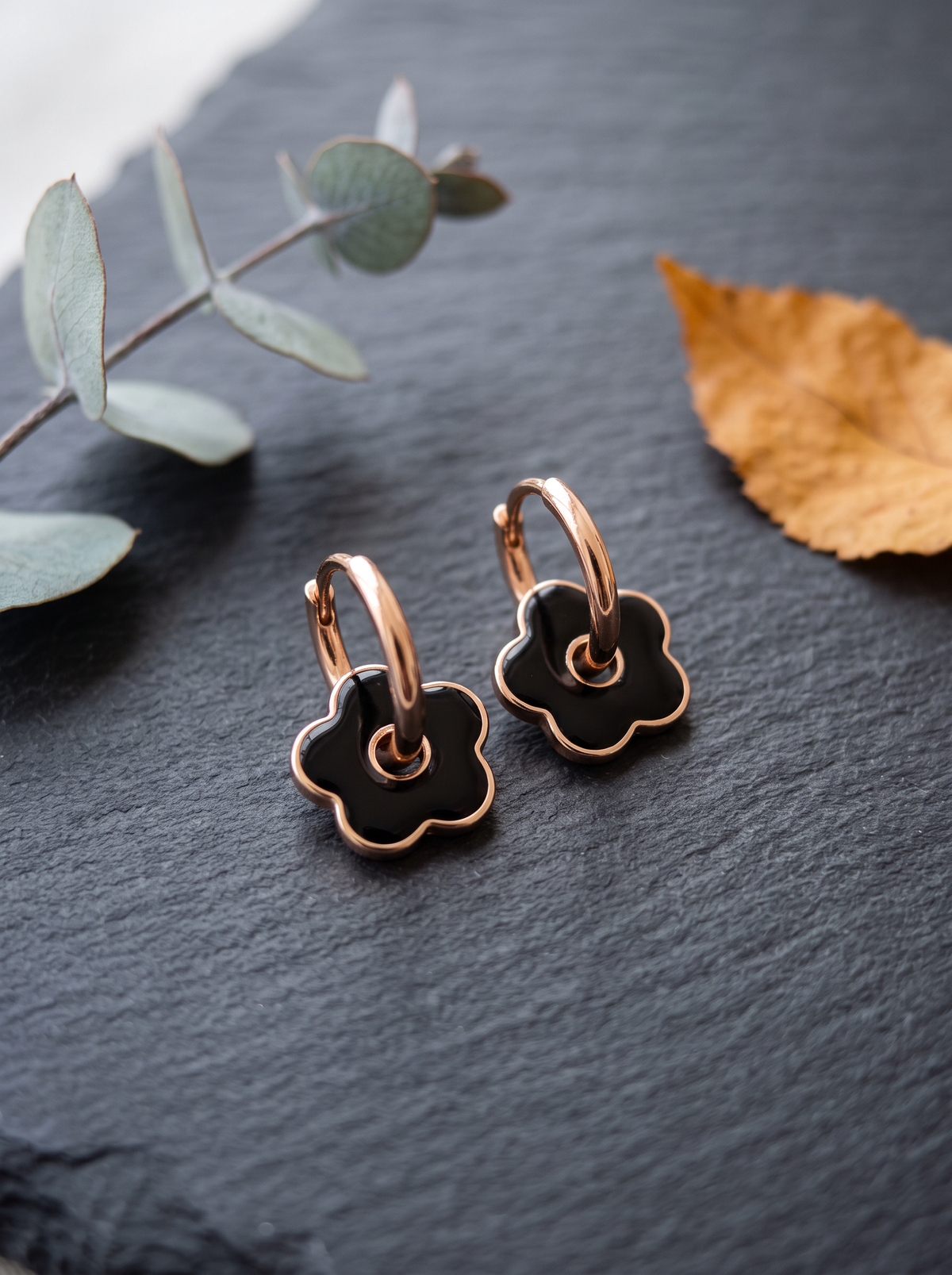 Boucles d'Oreilles Mini Créoles Fleur - Doré