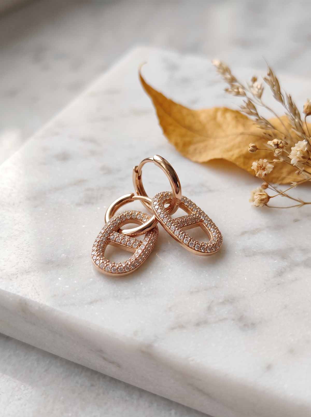 Boucles d'Oreilles Mini Créoles Strass - Doré
