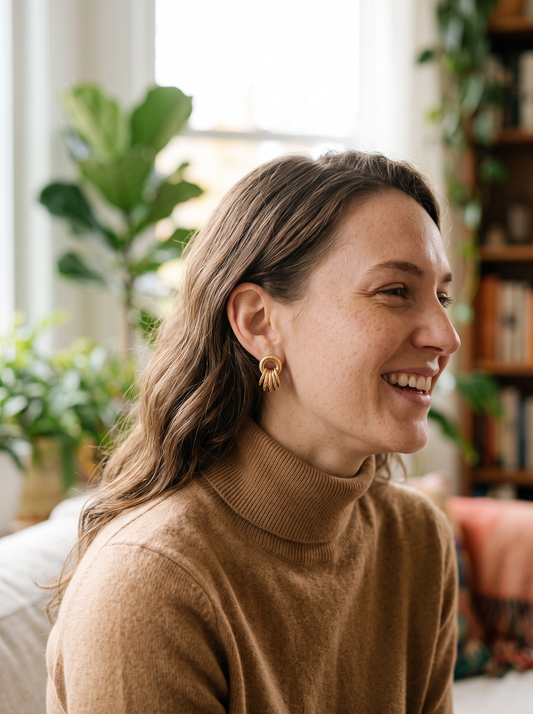 Boucles d'Oreilles Multi Anneaux - Doré