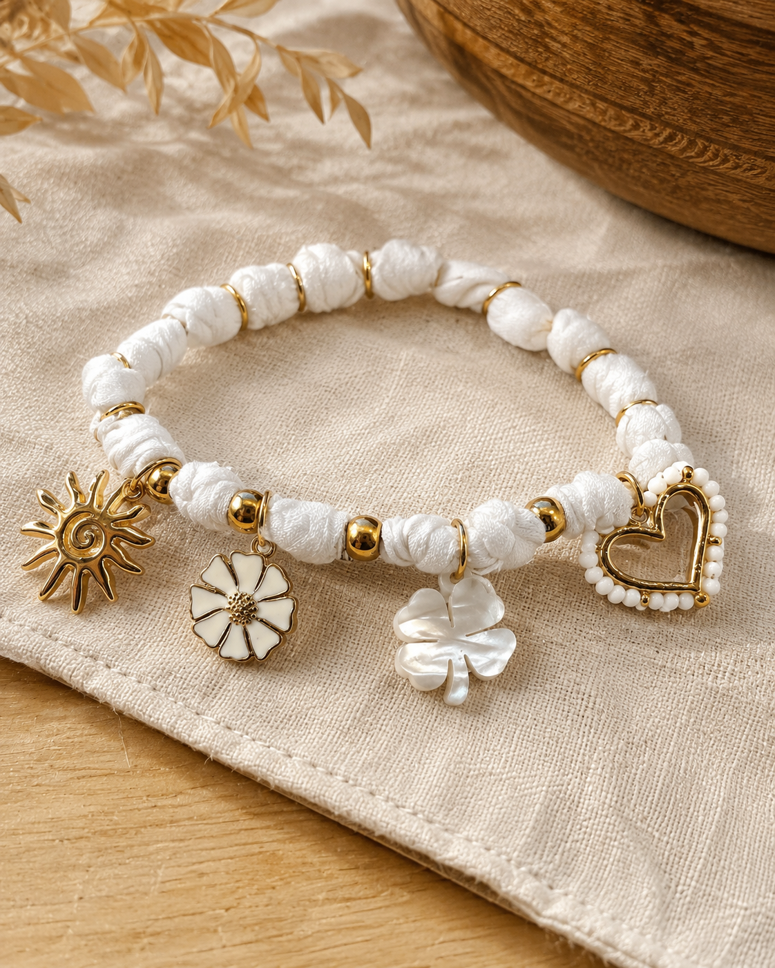 Bracelet Fleur Blanc