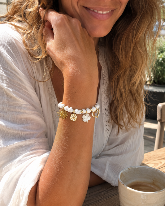 Bracelet Fleur Blanc