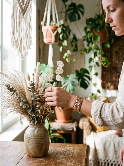 Bracelet Jonc Motif - Doré