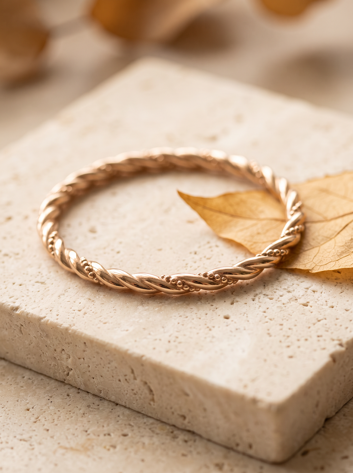 Bracelet Jonc Torsadé - Doré