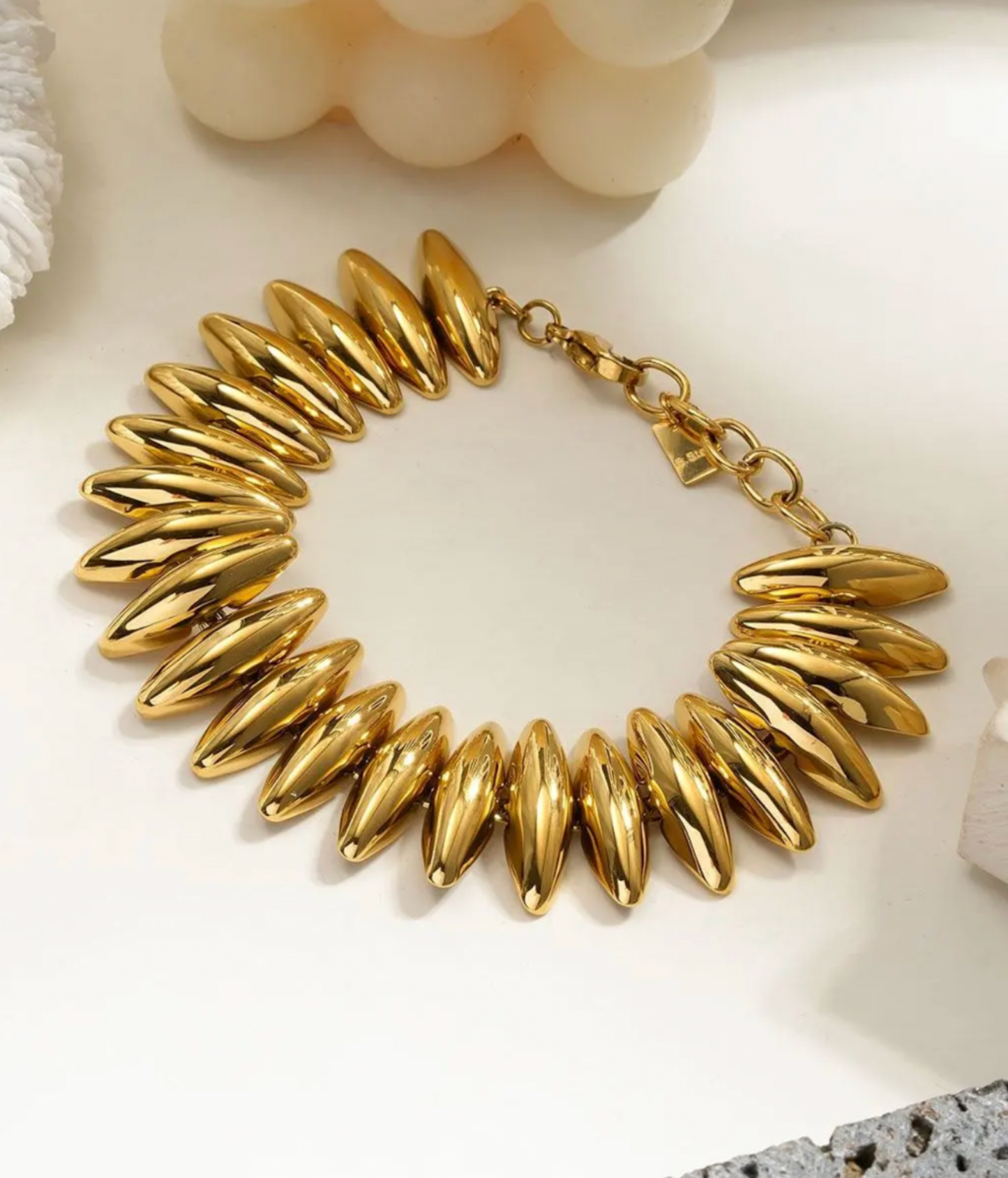 Bracelet Doré Sculptural