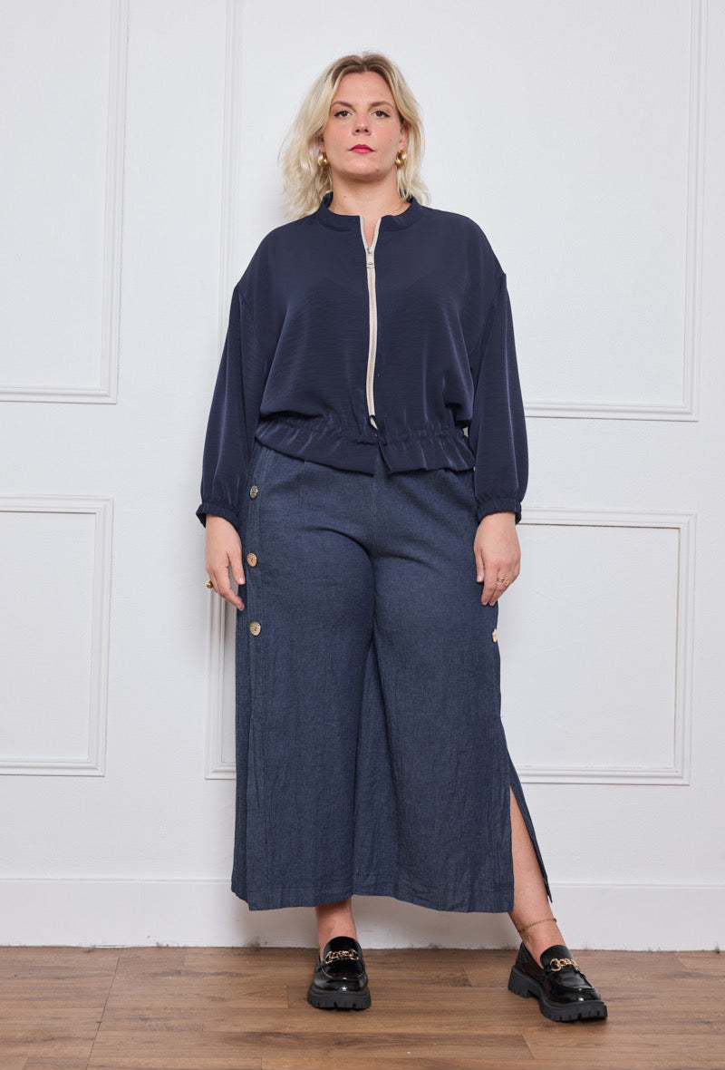 Veste Zippée Satinée - TU du 44 au 50