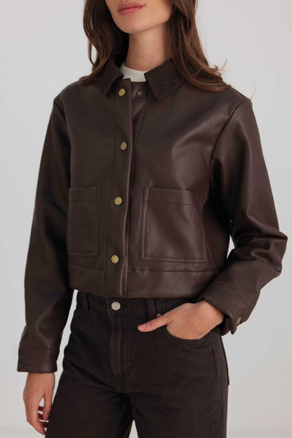 Veste Courte Effet Cuir